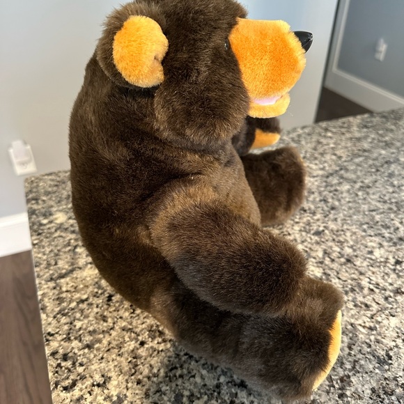 Dark Brown Bear Plush... with golden accents, soft and adorable - Picture 4 of 7